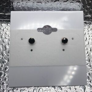 Round Black CZ Studs